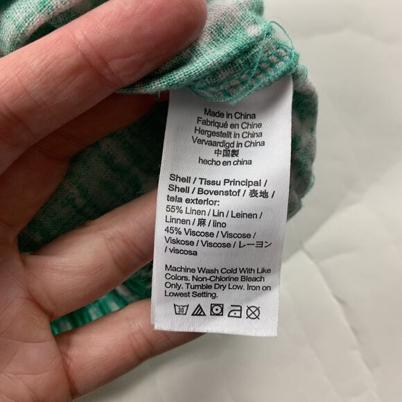 J.Crew Turquoise Tie Die Linen Blend Pull On Shorts M - Picture 3 of 4